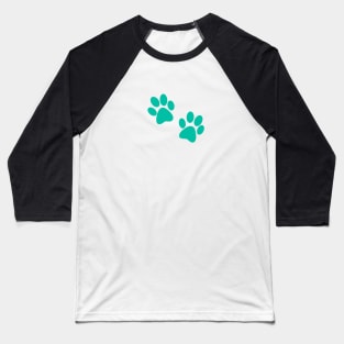 Blue Dog Paw Baseball T-Shirt